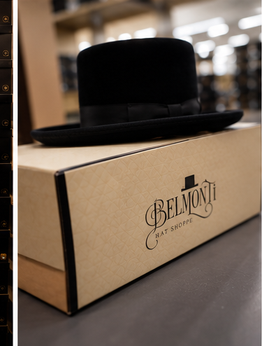 Short biber hat on a Belmonti box